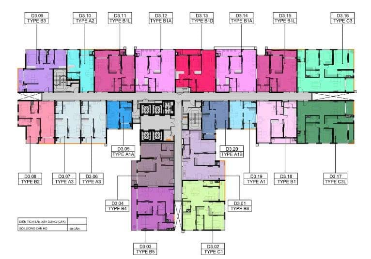 Mặt bằng Block D - Hình 1