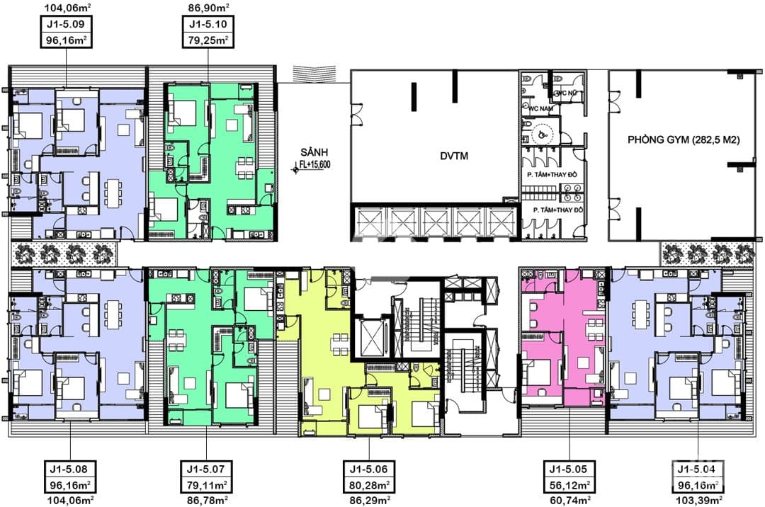 Mặt bằng Block Jasmine 1 - Hình 1