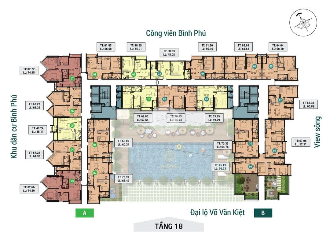 Mặt bằng Block A - Hình 1