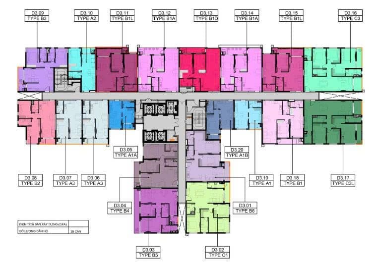 Mặt bằng Block D - Hình 1