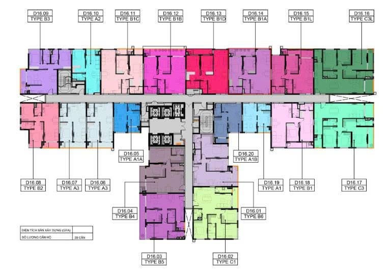 Mặt bằng Block D - Hình 1