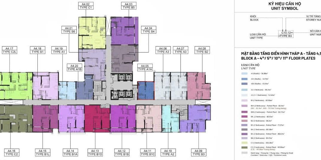 Mặt bằng Block A - Hình 1