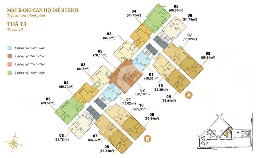 Mặt bằng Block T3A - Hình 1