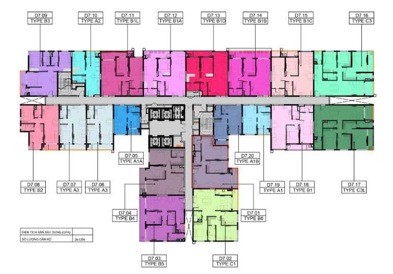 Mặt bằng Block D - Hình 1