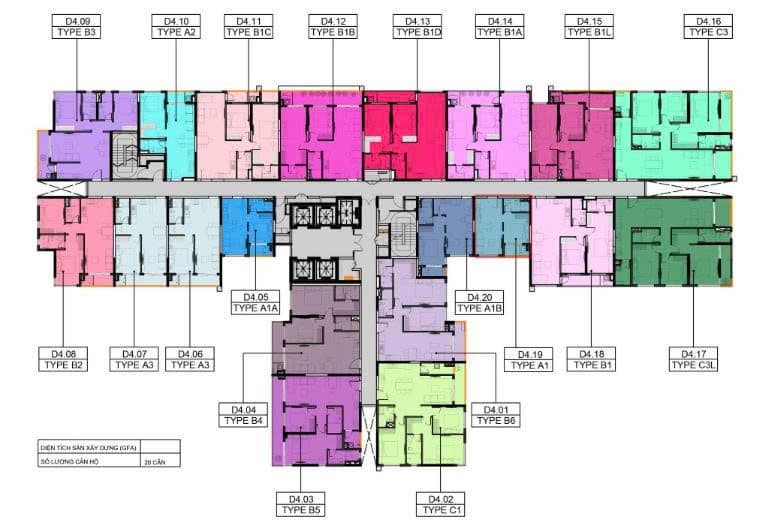 Mặt bằng Block D - Hình 1