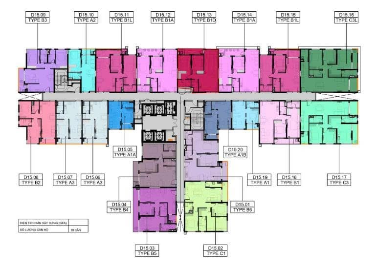 Mặt bằng Block D - Hình 1