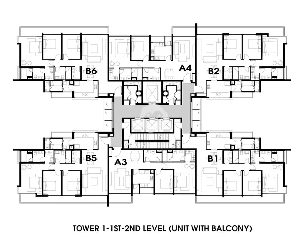 Mặt bằng Block T1 - Hình 1