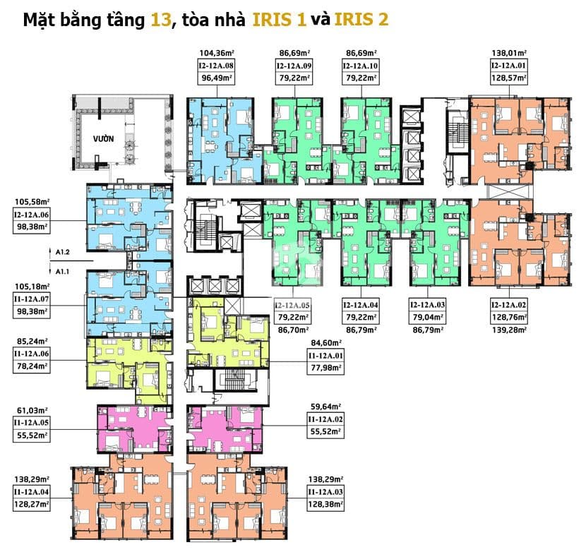 Mặt bằng Block Iris 2 - Hình 1