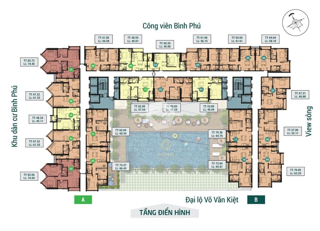 Mặt bằng Block B - Hình 1