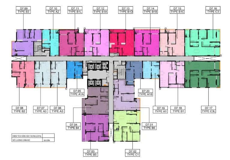 Mặt bằng Block D - Hình 1