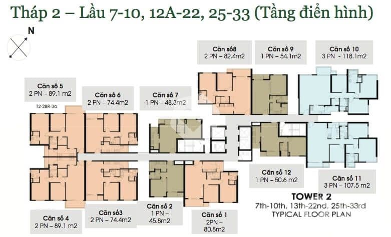 Mặt bằng Block Tháp 2 - Hình 1