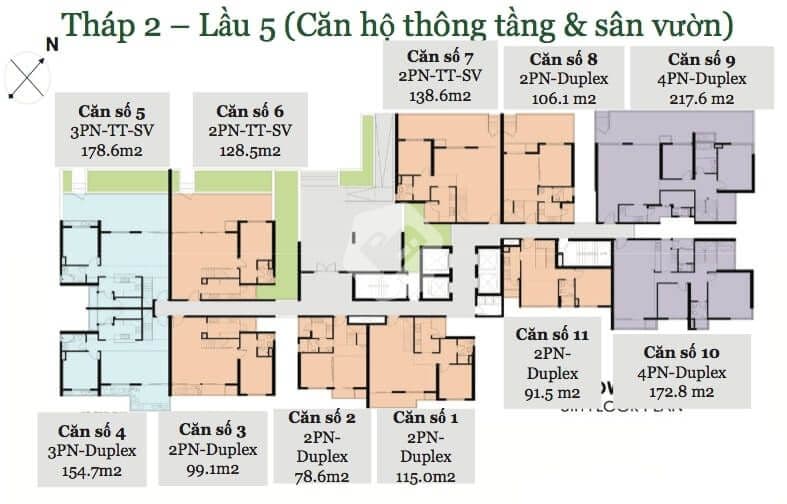 Mặt bằng Block Tháp 2 - Hình 1