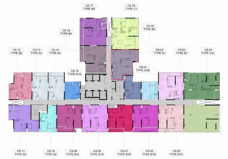 Mặt bằng Block C - Hình 1