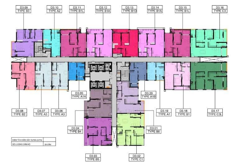 Mặt bằng Block D - Hình 1