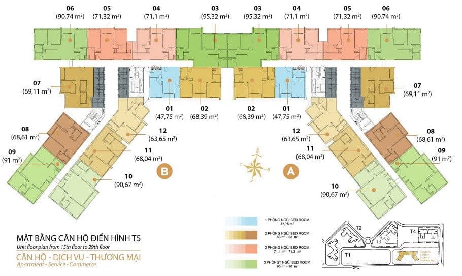 Mặt bằng Block T5A - Hình 1