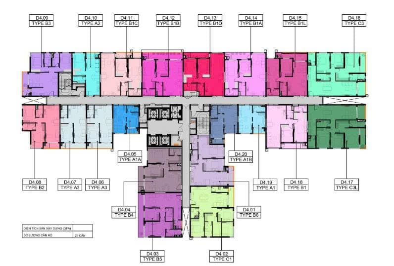 Mặt bằng Block D - Hình 1