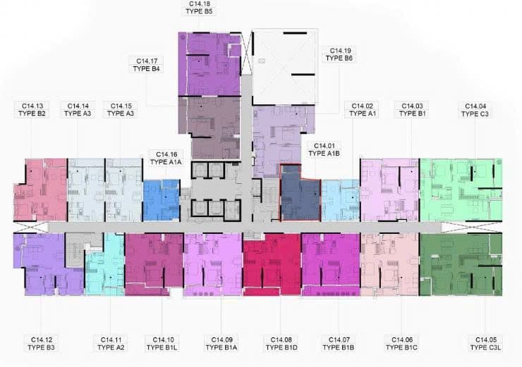 Mặt bằng Block C - Hình 1