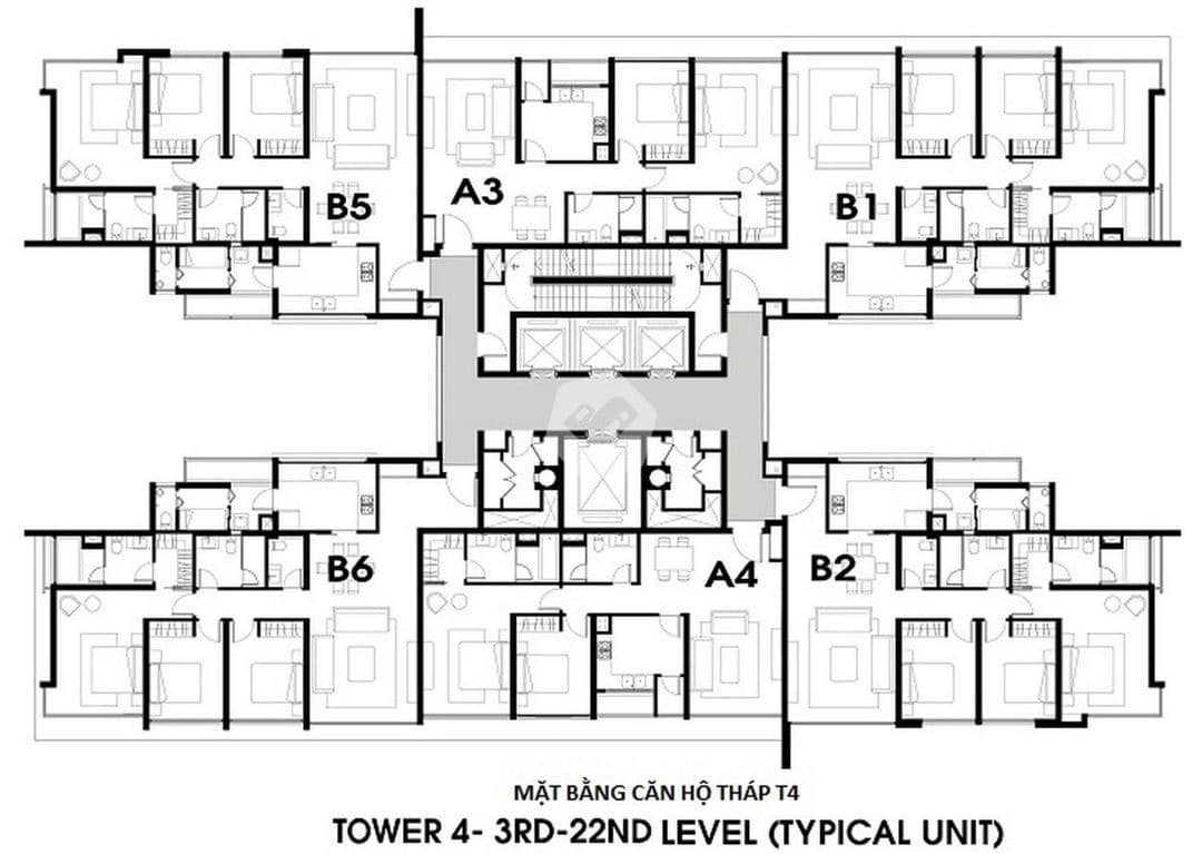 Mặt bằng Block T4 - Hình 1
