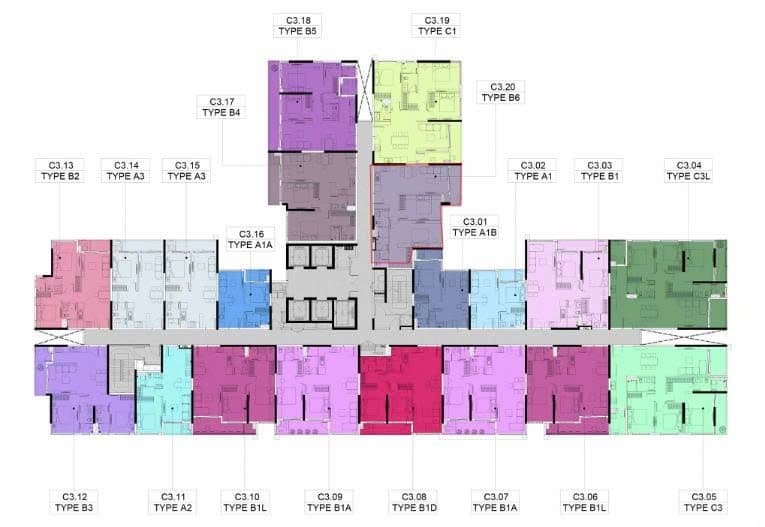 Mặt bằng Block C - Hình 1